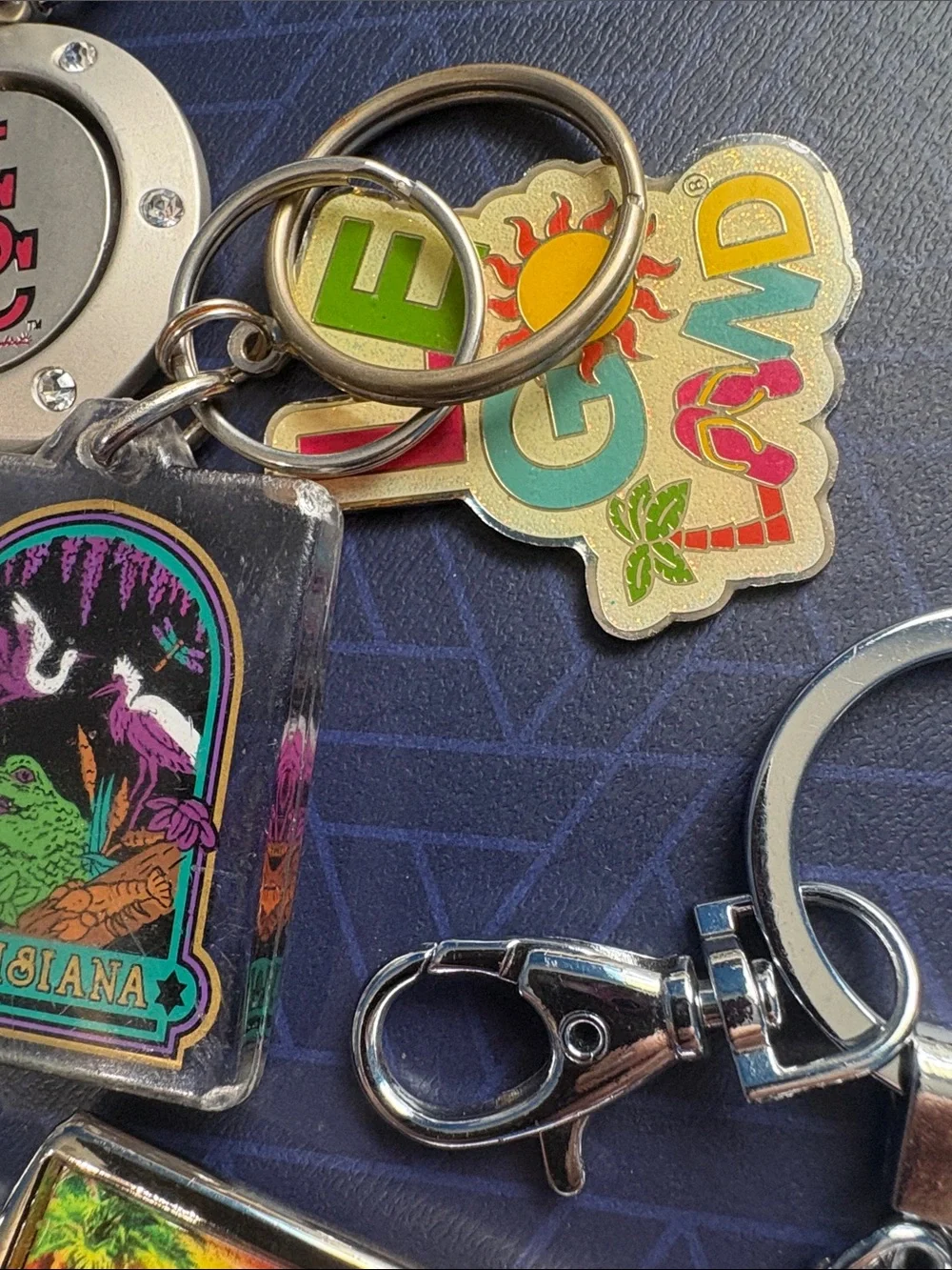 Assorted Travel & Souvenir Keychain Lot - Colorful Metal Accents